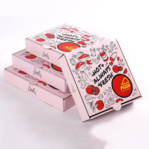 Wholesale high quality pizza boxes custom with logo printed cheap 7 9 10 11 12 14 18 inch takeaway delivery pizza box