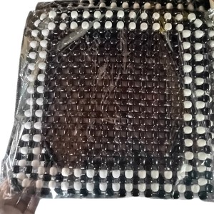 Wooden Bead Seat <b>Cushion</b> Anti Slip Home Office Chair <b>Pad</b> Rectangle Shape Solid Color Lumbar Support <b>Pad</b> - Product Image 4