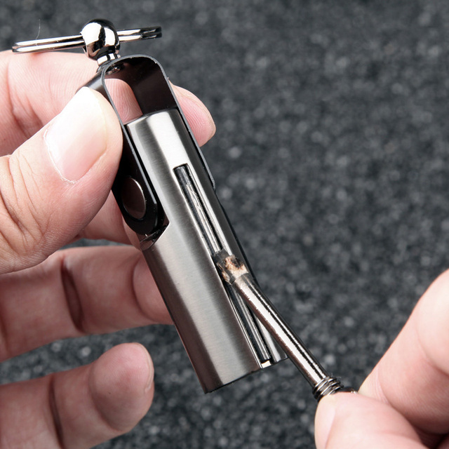 Wholesale Customized Metal Kerosene Cigarette Oil Matchstick Flint Lighter Keychain Smoking Accessories