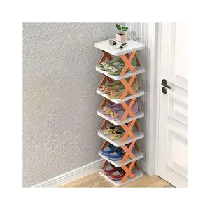 Armoire de rangement organisateur entrée placard boîte moderne en acier inoxydable avec maille empilable 12 paquets chaussures en plastique savon étagère à chaussures