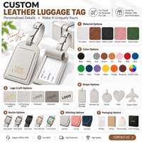 Étiquettes de bagages en cuir personnalisées avec logo, étiquettes de sac de voyage en cuir PU personnalisées pour cadeaux d'entreprise, voyages d'affaires et événements