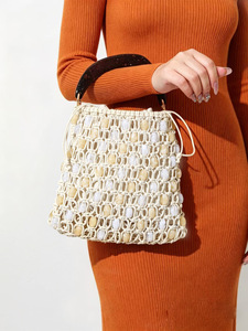 Bolso <span class=keywords><strong>de</strong></span> mano creativo <span class=keywords><strong>de</strong></span> verano con <span class=keywords><strong>cuentas</strong></span> tejidas, bolso <span class=keywords><strong>de</strong></span> mano transpirable hueco, bolso <span class=keywords><strong>de</strong></span> hombro bohemio <span class=keywords><strong>de</strong></span> gran capacidad para uso diario <span class=keywords><strong>de</strong></span> mujer - Product Image 6