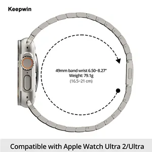 Keepwin OEM ODM Customized Titanium Smart Magnet Clasp Watch Band Metal Strap Fit For Apple IWatch Ultra 1 Ultra 2 49mm