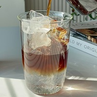 Gobelet en verre borosilicate transparent résistant aux hautes températures pour boissons froides, idéal pour le café glacé et les boissons américaines, 460 ml
