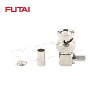 Connecteur à sertir mâle BNC à 90 degrés pour câble coaxial RG174