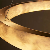 Lustre rond en marbre de luxe moderne, lustre en pierre d'albâtre naturelle pour salon