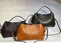 Sac fourre-tout en cuir véritable vintage peint à la main pour femmes, sac à main décontracté rétro OEM