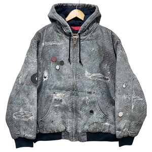 Chaqueta con Capucha Acolchada de Mezclilla Desgastada <span class=keywords><strong>para</strong></span> <span class=keywords><strong>Hombre</strong></span> LEDUO, Estilo Urbano - Product Image 1