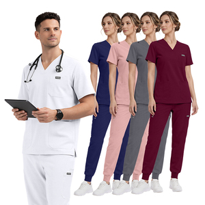Conjuntos de Uniformes Médicos Elásticos en 4 Direcciones de Tela Premium al por Mayor, Conjuntos de Uniformes Médicos Unisex Tipo Jogger de Poliéster, Rayón y Spandex - Product Image 1