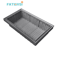 Nouveau 2026 FATERSI Meilleure Vente Accessoires de Penderie Domestique Panier de Rangement Coulissant Réglable en Aluminium et Rotin
