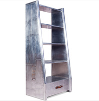 Chaise de bureau exécutive de luxe rétro Aviator en aluminium avec fonction de refroidissement, style loft, étagère bibliothèque pour bureau à domicile, personnalisable