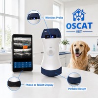 Échographe vétérinaire sans fil OSCAT Vet, sonde à ultrasons 128 éléments, Doppler couleur pour chien et chat, équipement vétérinaire
