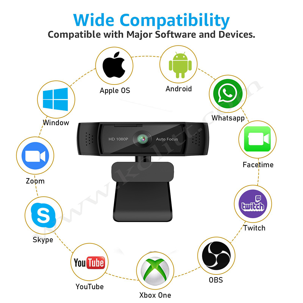 Autofocus USB Streaming Webcam 1440P 1080P 30FPS Full Frame Webcam