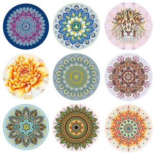 Tapis de yoga Yongjin 1,5-5 mm d'épaisseur, antidérapant, avec motif paon, pour fitness et méditation - Product Image 3