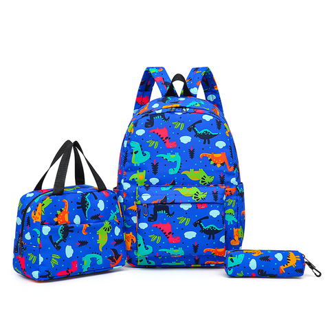 Sales Animal Cartoon School Bags for Boys Customize Children Backpack Set Outdoor Kids Satchels Nylon Lunch Bag Pencil case