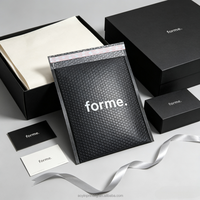 Enveloppes matelassées noires mates à bulles, sacs d'expédition auto-adhésifs, enveloppes rembourrées imperméables, logo personnalisé imprimé, fermeture à adhérence forte