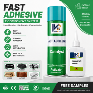 Adhésif cyanoacrylate industriel OEM avec activateur, collage rapide, super colle pour bois, plastique, métal, caoutchouc - Product Image 1