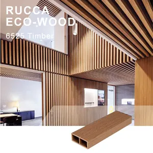 Rucca WPC กลางแจ้งสักไม้ Logs ไม้หลอด65*25มม.อาคารและวัสดุตกแต่ง