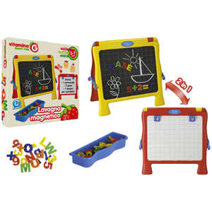 Tableau magnétique 2-en-1 VITAMINE G 82 pièces avec lettres/chiffres et craie - Product Image 1