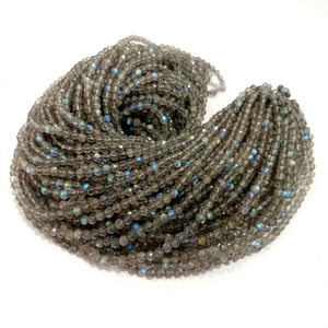 Perles de Labradorite Grise Naturelle de Haute Qualité, Rondes Facettées, 4,5-5 mm, Longueur de Fil de 13 Pouces - Product Image 1