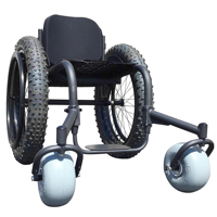 Fauteuil roulant tout-terrain robuste KSW7 pour l'extérieur, cadre en alliage d'aluminium, pneus larges, fauteuil roulant de plage pour le gravier