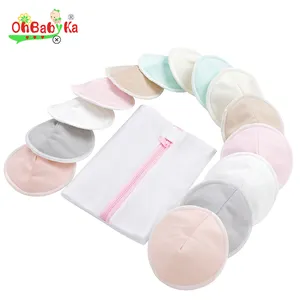 Ohbabyka Pad per allattamento al seno in bambù organico riutilizzabile cuscinetti per reggiseno sagomati lavabili per bambini con borsa