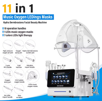 Nouvelle machine de beauté faciale portable 11-en-1 pour oxygénation, thérapie CO2, dôme facial à oxygène et peeling jet.
