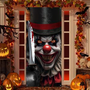 Cubierta de Puerta con Diseño de Máscara de Hockey, Decoración para Fiesta de <span class=keywords><strong>Halloween</strong></span> del Viernes 13, Pancarta de Puerta con Diseño de Película de Terror, Pancartas Colgantes Personalizables - Product Image 5