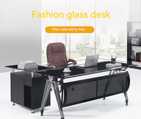 Table simple Bureau en verre trempé Table de bureau Mobilier de bureau Bureaux modernes