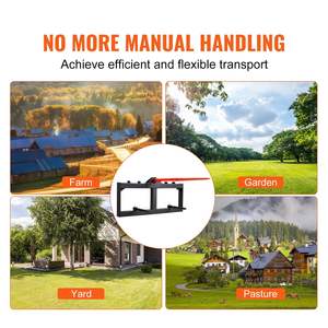 Hay Spear Bale Loaders 49\" Skid Steer Loader Attachment 1600lbs Capacity 2pcs 17.5\" <b>Stabilizer</b> Spears Quick Loaders Loader - Product Image 6