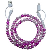 Nouveau câble perlé Type-C 5A à charge rapide 2027, motif arc-en-ciel, pour ordinateur, adorable bijou pour femme, cordon de charge