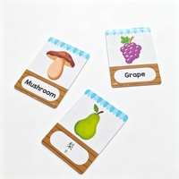 Juego de Tarjetas Educativas para Niños al por Mayor, Frutas, Verduras y Letras, Juguete de Aprendizaje Cognitivo con Preguntas y Respuestas, Servicios de Impresión de Tarjetas Educativas