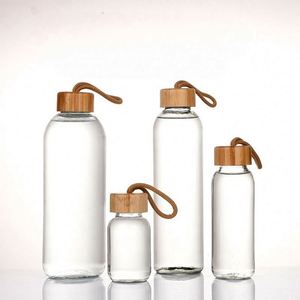 Bouteille d'eau en verre durable, sans BPA, écologique, avec couvercle en bambou, sérigraphiée, pour les voyages et la salle de sport - Product Image 4