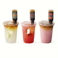 Gobelets en plastique transparent PET jetables personnalisés avec logo pour café, vin, bière, milkshake, avec petite bouteille d'alcool