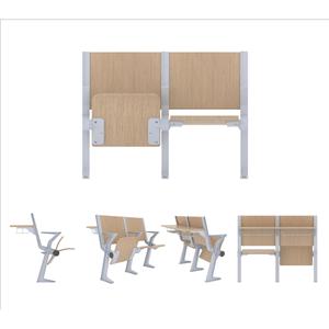 Conjunto de Mesas y Sillas Escolares de Aleación de Aluminio Desmontables para Estudiantes con Asientos Escalonados - Product Image 4