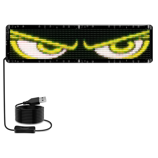 Soft Flexible LED Display Screen Car Advertising Smart APP Control 16x96 Resolution 5mm Pixels 900x200mm Size Indoor/Outdoor Use