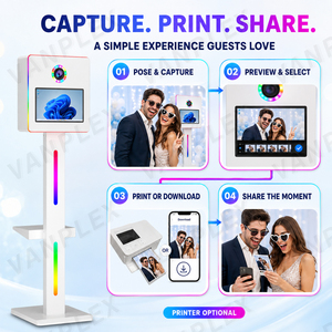 Machine de photomaton carrée en gros avec écran tactile DSLR de 15,6 pouces, impression instantanée, GIF, Boomerang et lumière LED RGB pour location événementielle - Product Image 4