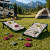YumuQ Ensemble de jeux 3-en-1 personnalisé : Bean Bag, Cornhole, Tic Tac Toe et Lancer d'anneaux pour jeux de jardin et sorties en plein air