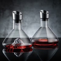 Verseur de vin à bulle intégré en verre cristal soufflé à la main Décanteur de vin rouge de montagne unique avec aérateur