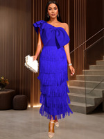 New Sexy Low Cut Deep V-neck Dress Birthday Tassel One Step Dress Bodycon Plus Size Dress
