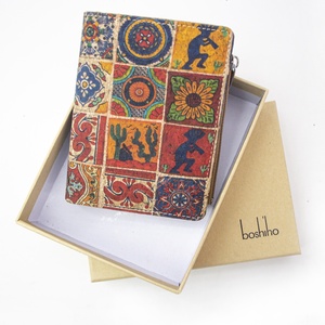 Custom Women's Purse <b>RFID</b> <b>Blocking</b> Bifold Zipper <b>Wallet</b> Vegan Cork Leather Card Holder Printed Cartoon Coin Pocket <b>Wallet</b> - Product Image 6