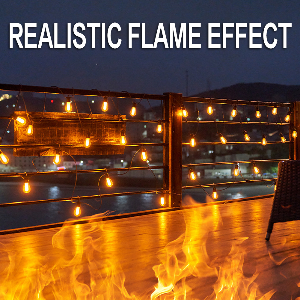 Foroureyes 8m Outdoor LED Flame String Lights - Waterproof Fairy Garland Decoration
