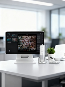 <span class=keywords><strong>Microscopio</strong></span> Profesional de Escritorio <span class=keywords><strong>10x</strong></span> 50x 100x 200x HD para Análisis Capilar y del Cuero Cabelludo, Escáner de Folículos para Uso en la Cabeza con Enchufes IT/US/Za - Product Image 1