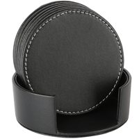 Ensemble de sous-verres en cuir PU blanc au design personnalisé en vrac