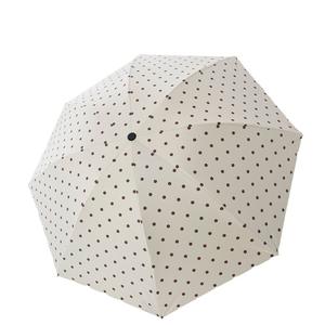 Parapluie pliant entièrement automatique à pois pour adulte, protection UV, revêtement noir, design simple, double usage soleil/pluie, fibre de polyester - Product Image 5