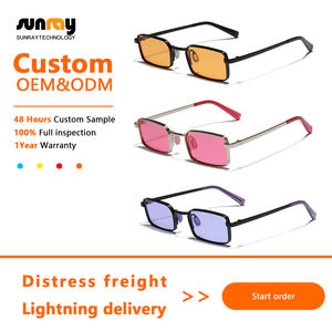 Wholesale Retro Sunglasses Customize OEM Men UV400Driving Unisex Vintage Fashion Custom Logo <b>Metal</b> <b>Frame</b> Colorful Lenses - Product Image 2