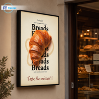Boîte à lumière LED ultra-fine en aluminium avec cadre à clipser, haute luminosité, résistante à l'eau, module LED 3 ans, publicité pour menus de café et restaurant