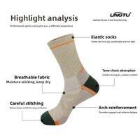Chaussettes de sport en laine mérinos pour le cyclisme, la course à pied, la chaleur hivernale, chaussettes thermiques épaisses mi-mollet pour la randonnée, le trekking et le ski