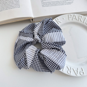 Serre-têtes et chouchous en tissu à carreaux tendance, accessoires de mode patchwork pour filles - Product Image 2