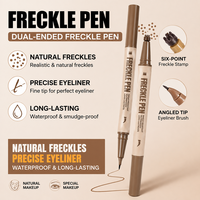 Stylo tampon 2-en-1 pour taches de rousseur et eye-liner, effet naturel, waterproof, anti-bavure, maquillage professionnel, OEM ODM Marque Privée
